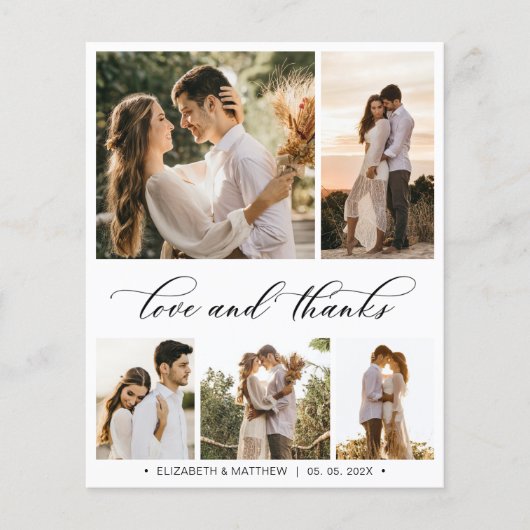 Budget Collage Wedding Vielen Dank Script Flyer (Vorne)