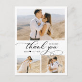 Budget Collage Wedding Vielen Dank Script Heart Postkarte (Vorderseite)