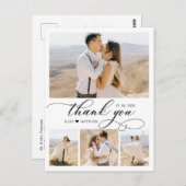Budget Collage Wedding Vielen Dank Script Heart Postkarte (Vorne/Hinten)
