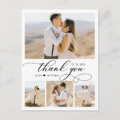 Budget Collage Wedding Vielen Dank Script Heart Postkarte (Vorderseite)