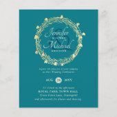 BUDGET Color Trends Gold Wreath Wedite Einladung (Vorderseite)