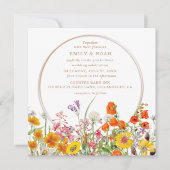 Budget Colorful Wild Blume Country Boho Hochzeit Einladung (Vorderseite)