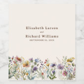 "Budget Colorful Wildblume Blumenhochzeit Weinetikett (Einzelnes Label)