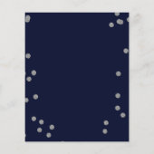 Budget Confetti Navy Silver Wedding Einladung (Rückseite)