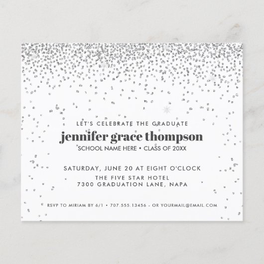 BUDGET Confetti Silver White Graduation Party (Vorderseite)