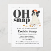 Budget Cookie Swap Welpe und Cookies Einladung (Vorne/Hinten)