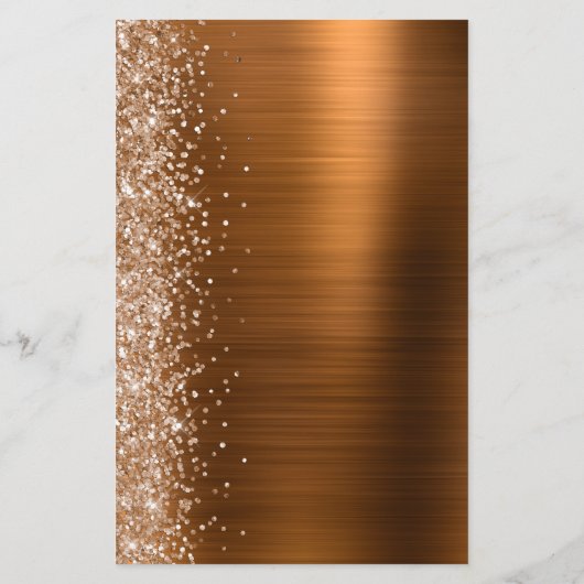 Budget Copper Glam Wedding Invitation (Rückseite)