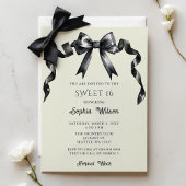 Budget Coquette Black Bow Sweet 16 Einladung