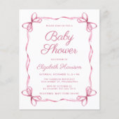 Budget Coquette Bows Pink Baby Girl Dusche (Vorderseite)