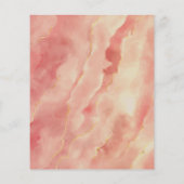 Budget Coral Gold Marble Wedding Menü (Hinten)