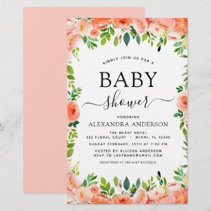 Budget Coral Peach Baby Dusche Blumenladen