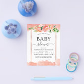 Budget Coral Peach Baby Dusche Pastel Einladung Flyer (Einzeln)