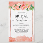 Budget Coral Peach Brautparty Luncheon (Vorderseite)