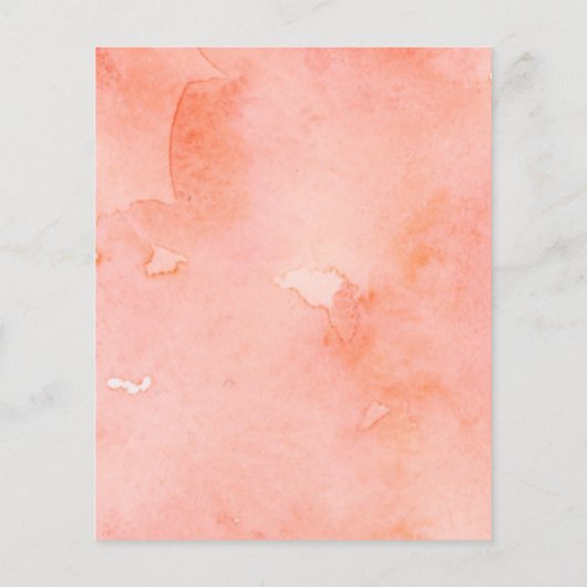 Budget Coral Peach Floral Wedding Einladung (Rückseite)