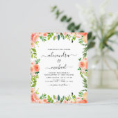 Budget Coral Peach Foto Blumengrün Hochzeit (Stehend Vorderseite)