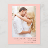 Budget Coral Peach Foto Blumengrün Hochzeit (Rückseite)