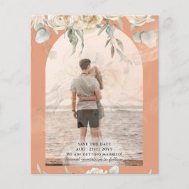 BUDGET Coral Terracotta Pampas Grass Wedding Flyer