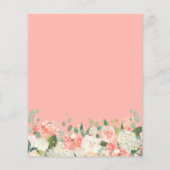 Budget Coral & White Rose Kinderdusche Einladung (Rückseite)