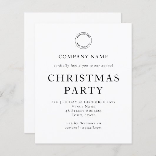 Budget Corporate Text Schwarz-weiß Weihnachten Par (Vorne/Hinten)