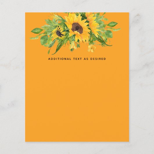 Budget Country Sunblwers Navy Hochzeitseinladungen (Rückseite)