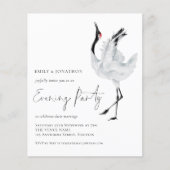Budget Crane Wedding Abend Party Einladung (Vorderseite)