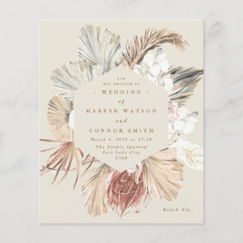 Budget Cream Pampas Driving Floral Dschungel Weddi Flyer