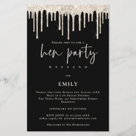 Budget Creme Glitzer Tropfen Hen Weekend Black Inv