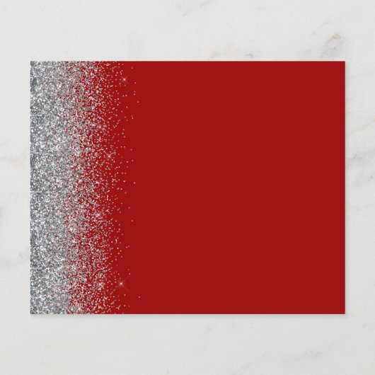 Budget Crimson Red Silver Wedding Save the Date (Rückseite)