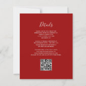 Budget Crimson Silver Glitzer QR Code Hochzeit (Rückseite)