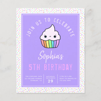 Budget Cupcake Kid's Geburtstagsparty Einladung