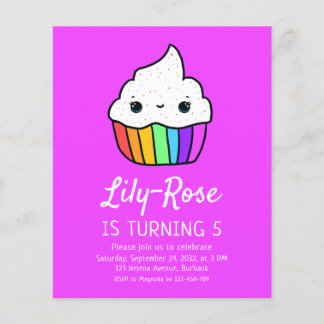 Budget Cupcake Kid's Geburtstagsparty Einladung
