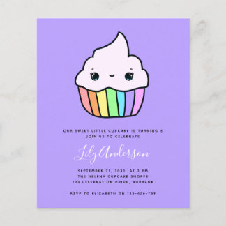 Budget Cupcake Kid's Geburtstagsparty Einladung