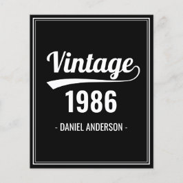 Budget Custom Birth Year Black Birthday Einladung