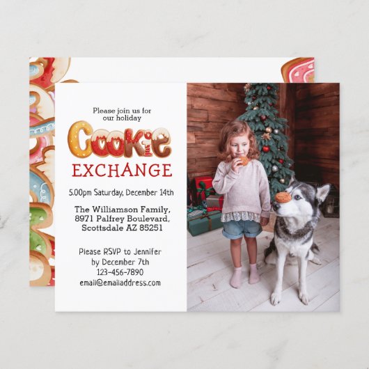 Budget Custom Foto Holiday Cookie Exchange (Vorne/Hinten)