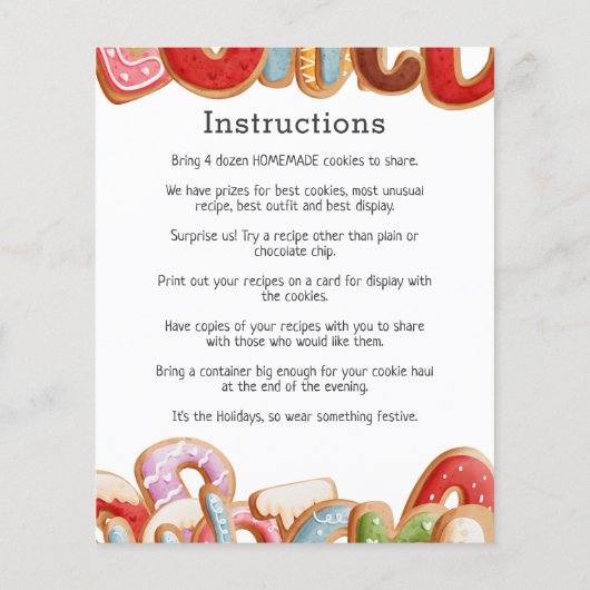 Budget Custom Foto Holiday Cookie Exchange (Rückseite)