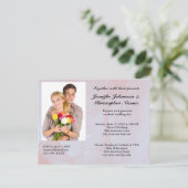 Budget Custom Foto Lavender Mist Marble Wedding Postkarte (Stehend Vorderseite)
