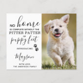 Budget Custom Foto New Pet Puppy Ankündigung (Vorderseite)