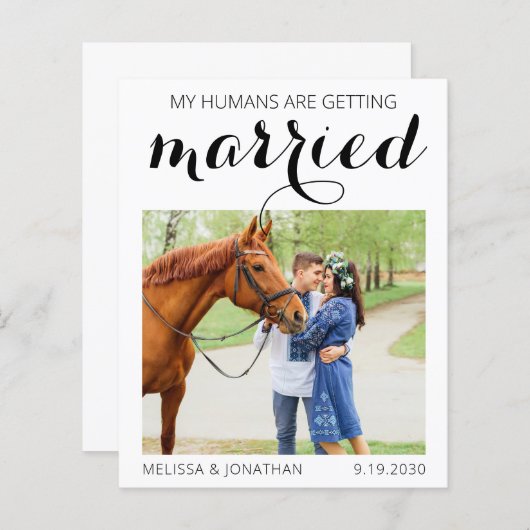 Budget Custom Foto Pferde Reittiere Save the Date (Vorne/Hinten)