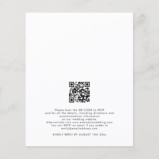 Budget Custom Foto QR Code Hochzeitsempfehlung (Rückseite)
