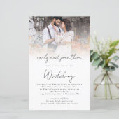 Budget Custom Foto QR Code Skript Hochzeit einlade (Stehend Vorderseite)