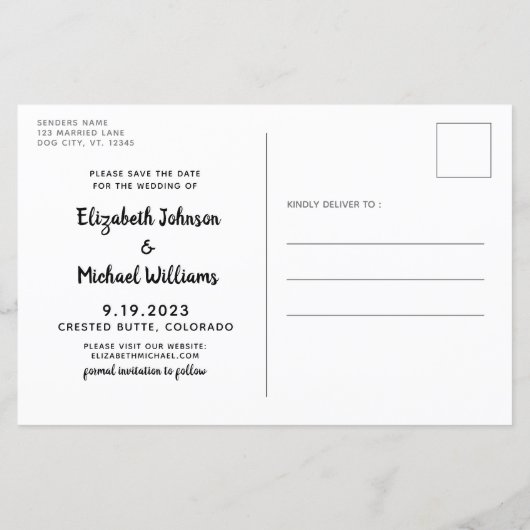 Budget Custom Foto Wedding Dog Save the Date Card (Rückseite)