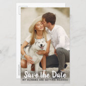 Budget Custom Foto Wedding Dog Save the Date Card (Vorne/Hinten)