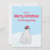 Budget Custom Frohe Weihnachten Eisbär Cartoon (Vorderseite)