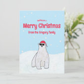 Budget Custom Frohe Weihnachten Eisbär Cartoon (Stehend Vorderseite)