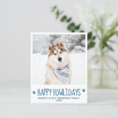 Budget Custom Pet Foto Happy Holidays Dog Card (Stehend Vorderseite)