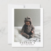 Budget Cute Bear-y First Birthday Photo Invitation (Rückseite)