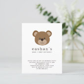 Budget Cute Bear-y First Birthday Photo Invitation (Stehend Vorderseite)