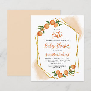 Budget Cute kleine Orange Baby Shower Einladung