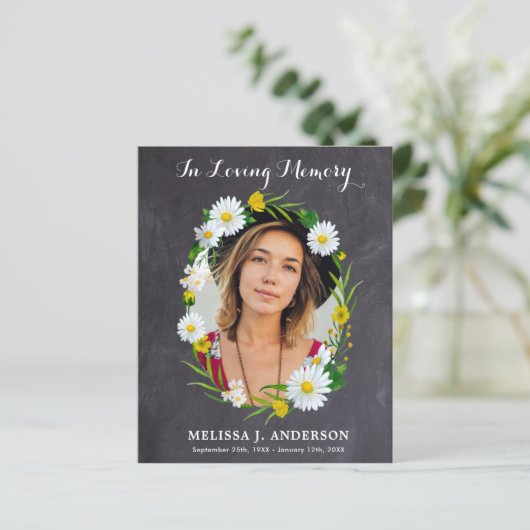 Budget Daisy Floral Beileid Beerdigung Danke (Stehend Vorderseite)