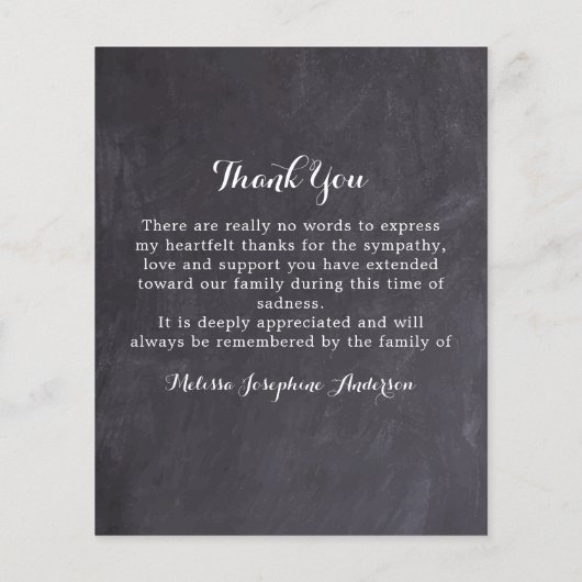 Budget Daisy Floral Beileid Beerdigung Danke (Rückseite)